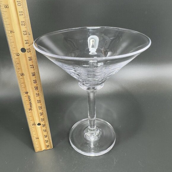 Simon Pearce Cavendish Clear Optic Hand Blown Glass Martini Glasses Cups Set 2 - Picture 7 of 16